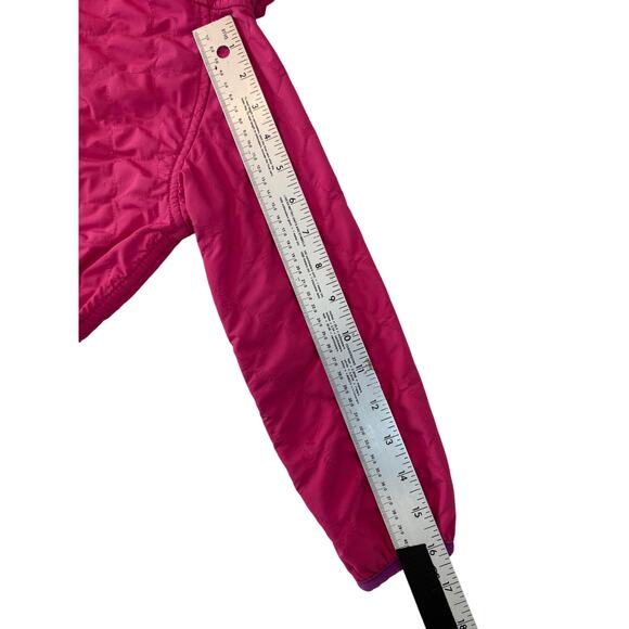 North Face Girls Reversible Pink Purple Fleece Lined Jacket Sz 6 - Picture 8 of 9